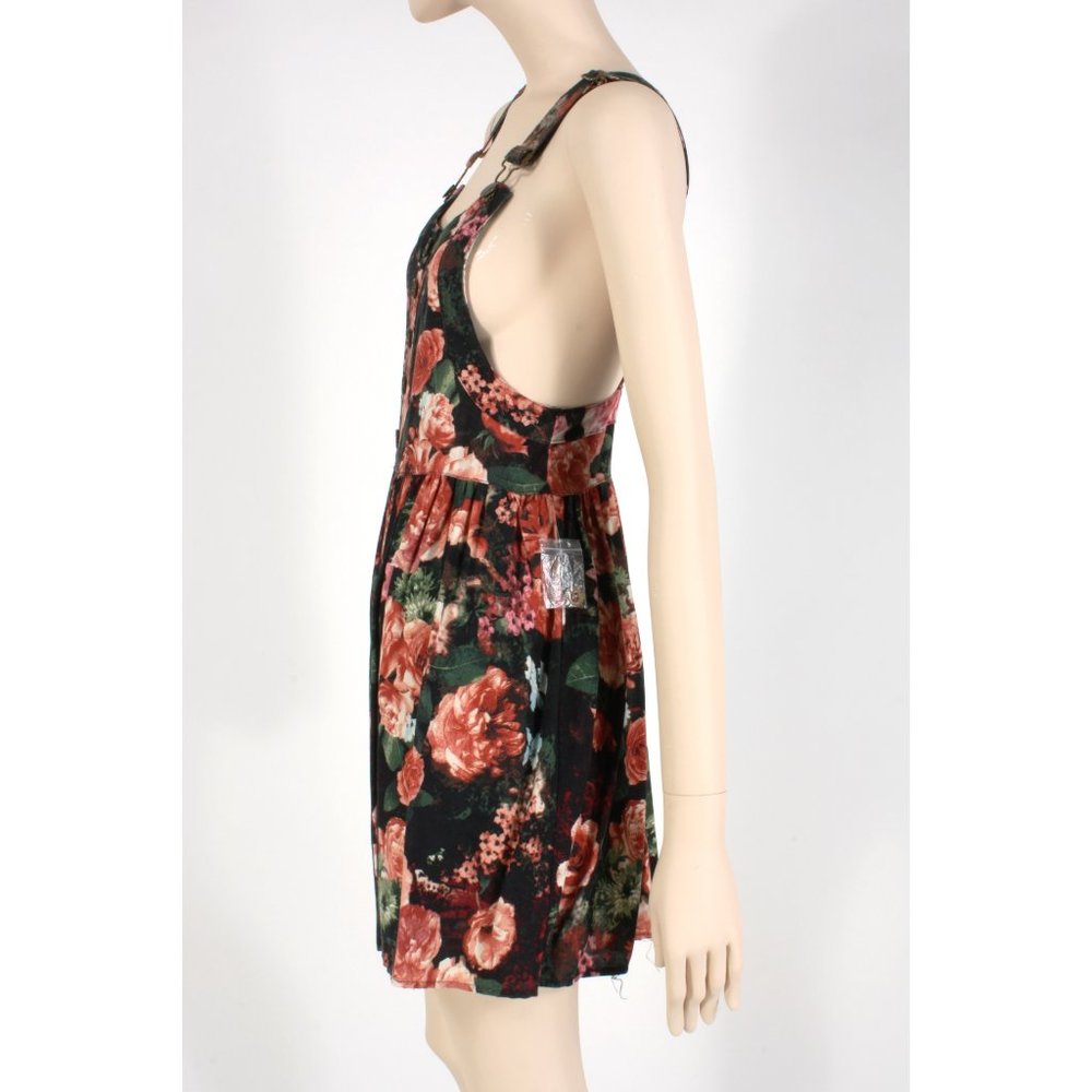 S Vintage Y2k Floral Pinafore Suspender Mini Dress Deadstock - Picture 3 of 7